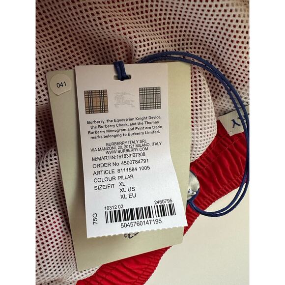 Burberry Men's Martin Red Boxer Swim Shorts XL 81115841004 NWT $340 - Picture 10 of 11